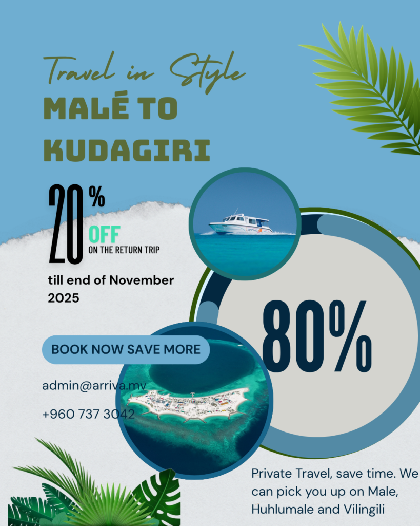 Male to Kudagiri Picnic Island with Arriva, Book Now and save 20%